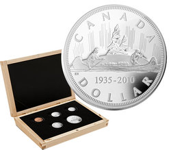 PROOF SETS -  75TH ANNIVERSARY OF THE FIRST CANADIAN SILVER DOLLAR - SPECIAL EDITION -  2010 CANADIAN COINS