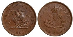PROVINCE OF CANADA -  1852 PROVINCE OF CANADA / BANK OF UPPER CANADA PENNY, WIDE 2, HEATON -  1852 PROVINCE OF CANADA TOKENS