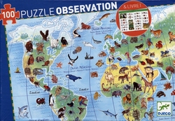 PUZZLE OBSERVATION -  WORLD'S ANIMALS (100 PIECES) - 5+