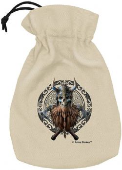Q-WORKSHOP -  ANNE STOKE BEIGE DICE POUCH - VIKING SKULL