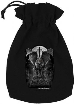 Q-WORKSHOP -  ANNE STOKES COLLECTION, DICE POUCH, BLACK GARGOYLE -  ANNE STOKES COLLECTION