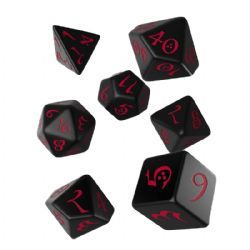 Q-WORKSHOP -  CLASSIC RPG DICE SET, BLACK AND RED -  CLASSIC RPG DICE SET