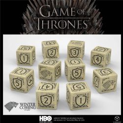 Q-WORKSHOP -  GAME OF THRONES, 10D6 DICE SET, STARK -  GAME OF THRONES