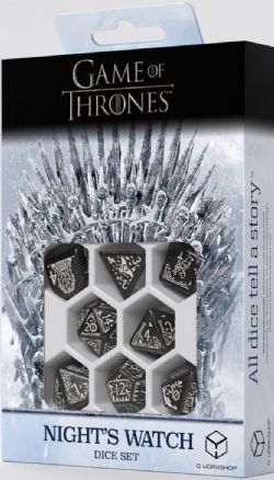 Q-WORKSHOP -  GAME OF THRONES, RPG DICE SET,NIGHTS WATCH -  GAME OF THRONES