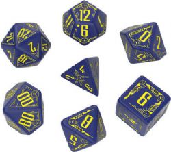 Q WORKSHOP -  NAVY AND YELLOW DICE SET (7) -  GALACTIC