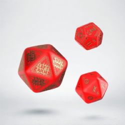 Q WORKSHOP -  RED AND GOLD EXPANSION DICE SET (3) -  RUNEQUEST