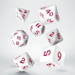 Q WORKSHOP -  WHITE AND RED DICE SET (7) -  RUNIC