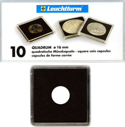 QUADRUM -  SQUARE CAPSULES FOR 16 MM COINS (PACK OF 10)