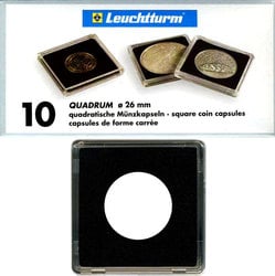 QUADRUM -  SQUARE CAPSULES FOR 26 MM COINS (PACK OF 10)