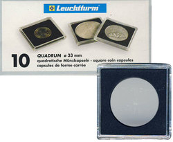 QUADRUM -  SQUARE CAPSULES FOR 33 MM COINS (PACK OF 10)