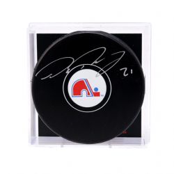 QUEBEC NORDIQUES -  PETER FORSBERG AUTOGRAPHED HOCKEY PUCK