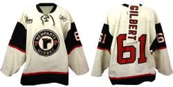 QUEBEC REMPARTS -  2008-09 DAVID GILBERT BEIGE GAME-USED JERSEY SIZE 56