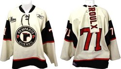 QUEBEC REMPARTS -  2008-09 SAMUEL GROULX BEIGE GAME-USED JERSEY SIZE 56