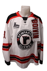 QUEBEC REMPARTS -  2013-14 ALEXANDRE BOIVIN #91 WHITE GAME-USED JERSEY SIZE 54