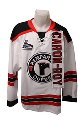 QUEBEC REMPARTS -  2013-14 ALEXANDRE CARON-ROY #11 WHITE GAME-USED JERSEY SIZE 54