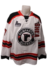 QUEBEC REMPARTS -  2013-14 BRANDON SHEA #27 WHITE GAME-USED JERSEY SIZE 56