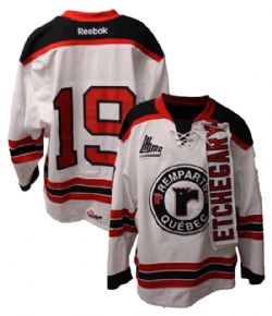 QUEBEC REMPARTS -  2013-14 KURT ETCHAGARY #19 WHITE GAME-USED JERSEY SIZE 54