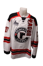 QUEBEC REMPARTS -  2013-14 TYLER BROWN #17 WHITE GAME-USED JERSEY SIZE 56
