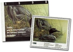 QUEBEC WILDLIFE HABITAT CONSERVATION -  1990 COMMON LOONS (UNSIGNED) 03