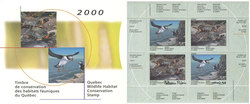 QUEBEC WILDLIFE HABITAT CONSERVATION -  2000 ATLANTIC PUFFIN AND WOOD TURTLE (SIGNED) - BLOCK OF 4 13