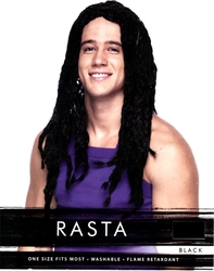 RASTA -  RASTA WIG - BLACK (ADULT)