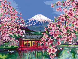 RAVENSBURGER -  CANVAS PAINT BY NUMBERS - JAPANESE CHERRY BLOSSOM (12