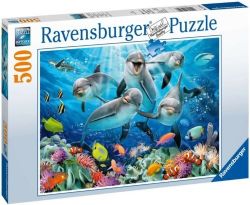 RAVENSBURGER -  DOLPHINS IN THE CORAL REEF (500 PIECES)