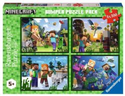 RAVENSBURGER -  MINECRAFT (4 X 100 PIECES) -  MINECRAFT