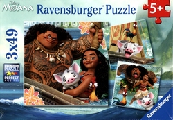 RAVENSBURGER -  MOANA AND MAUI (3X49 PIECES) - 5+ -  DISNEY