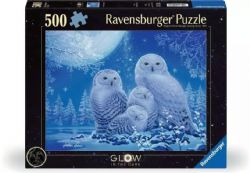 RAVENSBURGER -  OWLS IN THE MOONLIGHT (500 PIECES) -  GLOW IN THE DARK