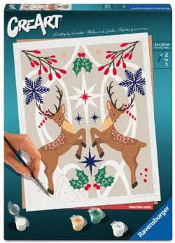 RAVENSBURGER -  PAINT BY NUMBERS - CHRISTMAS DEER (10 X 12
