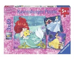 RAVENSBURGER -  PRINCESS ADVENTURE (3X49 PIECES) - 5+ -  DISNEY