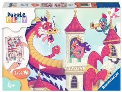 RAVENSBURGER -  THE DONUT DRAGON (2X24 PIECES) -  PUZZLE & PLAY
