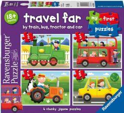 RAVENSBURGER -  TRAVEL FAR - 4 PUZZLES (2/3/4/5 PIECES) - 18 MONTHS+ -  MY FIRST PUZZLES