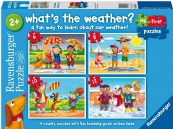 RAVENSBURGER -  WHAT'S THE WEATHER? - 4 PUZZLES (6/8/10/12 PIECES) - 2+ -  MY FIRST PUZZLES