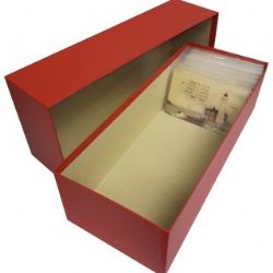RED BOXES FOR POSTCARDS -  RED BOX FOR POSTCARDS