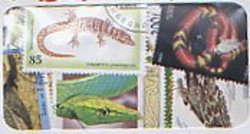 REPTILES -  100 ASSORTED STAMPS - REPTILES