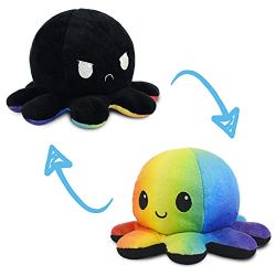 REVERSIBLE PLUSHIES -  BLACK AND RAINBOW -  OCTOPUS