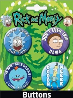 RICK AND MORTY -  4 BUTTONS SET 01