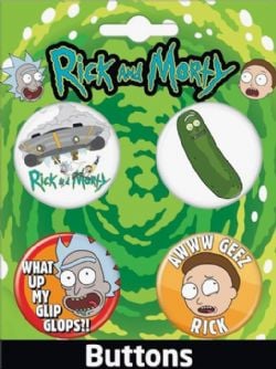 RICK AND MORTY -  4 BUTTONS SET 02