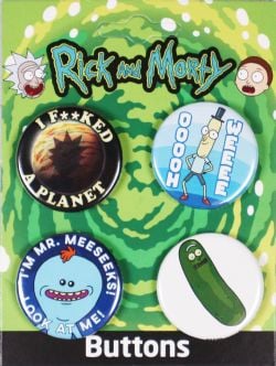 RICK AND MORTY -  4 BUTTONS SET 03