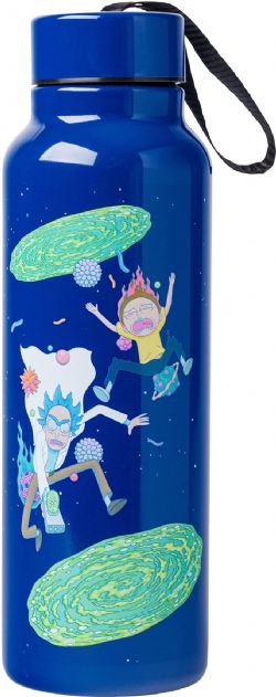 RICK AND MORTY -  METAL WATER BOTTLE WITH STRAP - RICK AND MORTY PORTAL JUMP (27 OZ)
