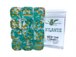 ROLE 4 INITIATIVE -  SET OF 12 SIX SIDED DICE (18MM) - DIFFUSION ATLANTIS