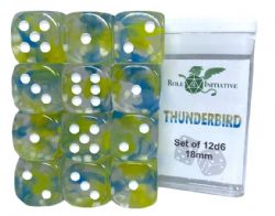 ROLE 4 INITIATIVE -  SET OF 12 SIX SIDED DICE (18MM) - DIFFUSION THUNDERBIRD