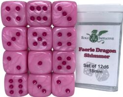 ROLE 4 INITIATIVE -  SET OF 12 SIX SIDED DICE (18MM) - FAERIE DRAGON SHIMMER