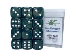 ROLE 4 INITIATIVE -  SET OF 12 SIX SIDED DICE (18MM) - SEA DRAGON SHIMMER