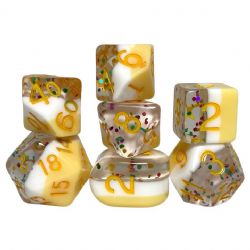 ROLE 4 INITIATIVE -  SET OF 7 DICE - BIRTHDAY WISHES