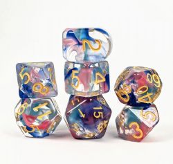 ROLE 4 INITIATIVE -  SET OF 7 DICE - CORAL REEF