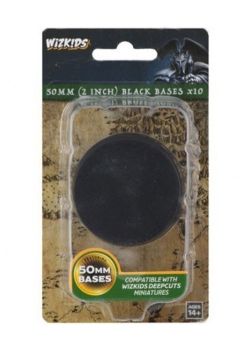 ROLEPLAYING MINIATURES -  2 INCH BLACK BASES - 10 PACK -  DEEP CUTS PATHFINDER