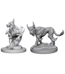ROLEPLAYING MINIATURES -  BLINK DOGS FIGURES (2) -  D&D NOLZUR'S MARVELOUS MINIATURES DUNGEONS & DRAGONS 5